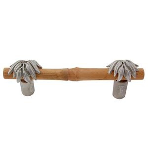 10-Palmaria Collection - Real Bamboo And Leaf Handle in Satin Nickel by Vicenza Hardware - K1141-3-SN MyKnobs1.jpg